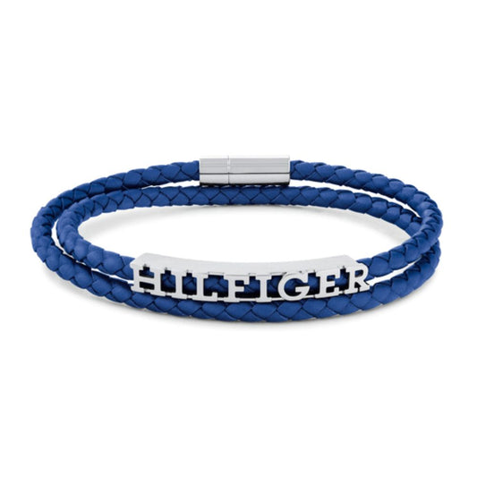 Tommy Hilfiger Blue Woven Leather Bracelet 2790588