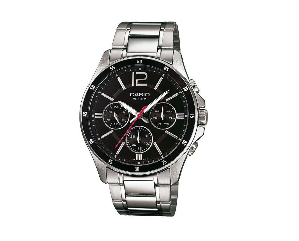 Casio Collection – Black Dial Stainless Steel Quartz Watch
