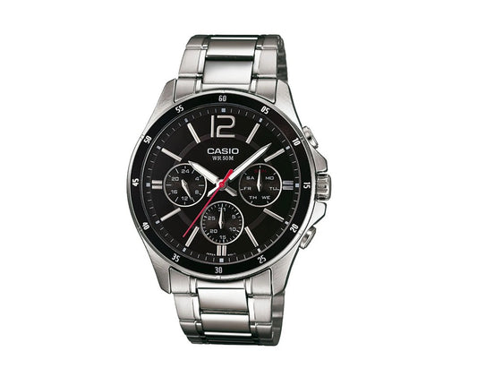 Casio Collection – Black Dial Stainless Steel Quartz Watch