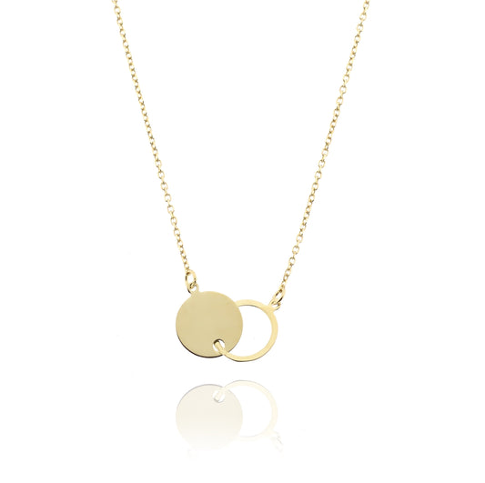 18kt Gold Intersecting Circles Necklace - 769607