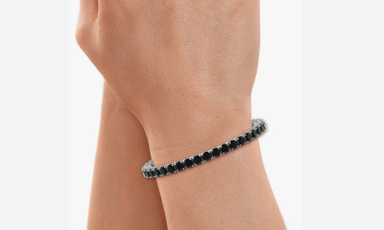 Black Stone Tennis Bracelet - 21cm