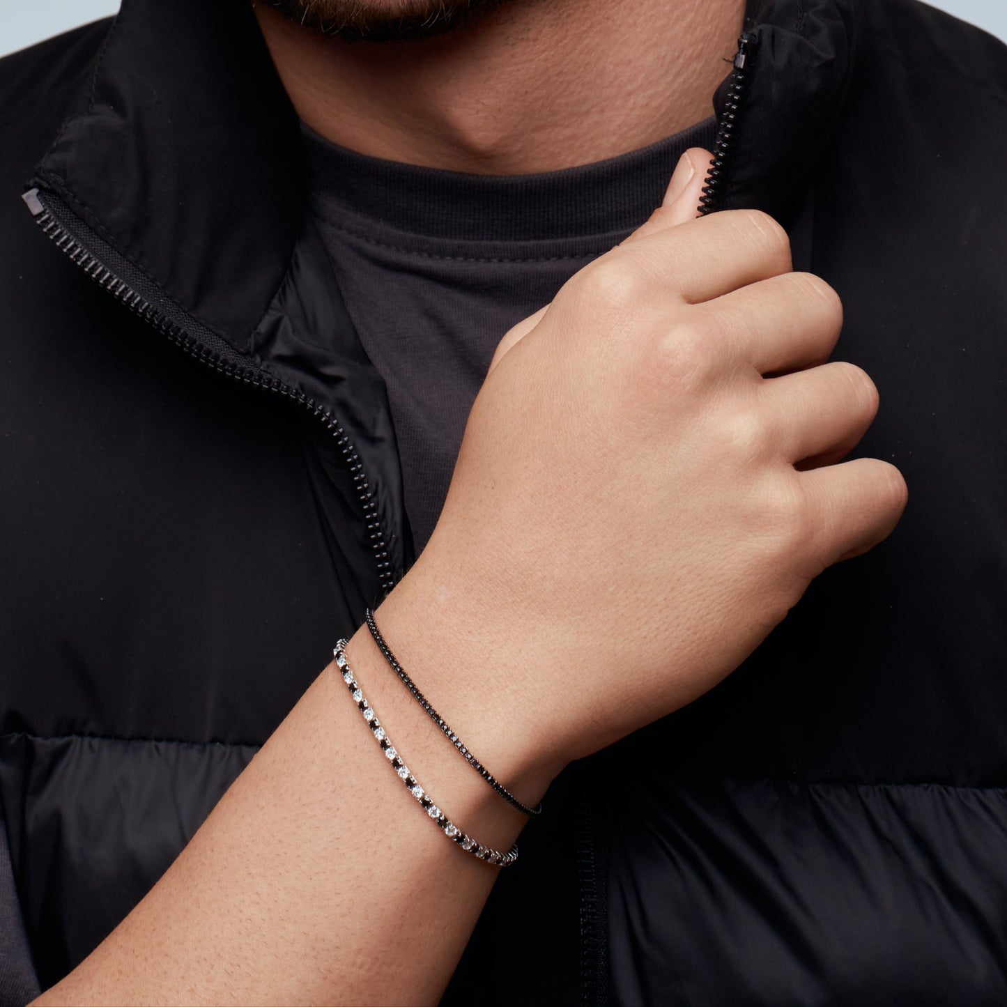 L-Eternità Black Bracelet 1.5mm Zirconia with Black Rhodium Plating