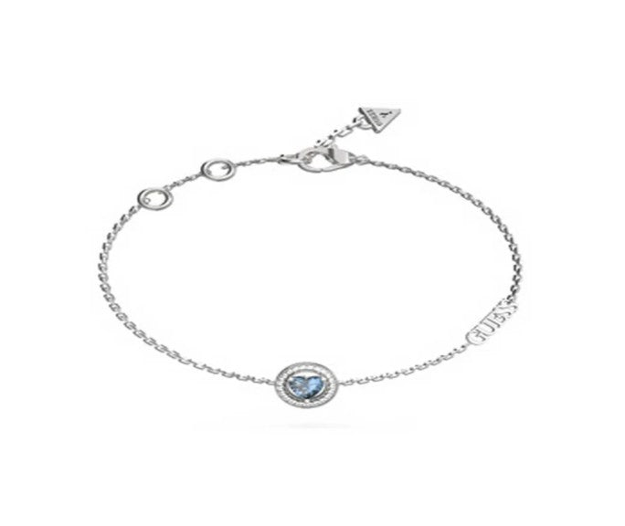 GUESS Ladies Solitaire Heart Crystal Bracelet UBB04668RHLSL