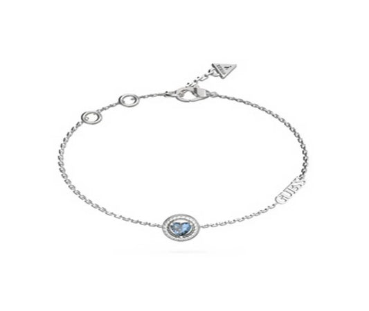 GUESS Ladies Solitaire Heart Crystal Bracelet UBB04668RHLSL