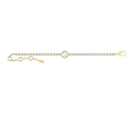 GUESS Ladies Large 4G Logo Tennis Cubic Crystals Bracelet UBB05142YGL
