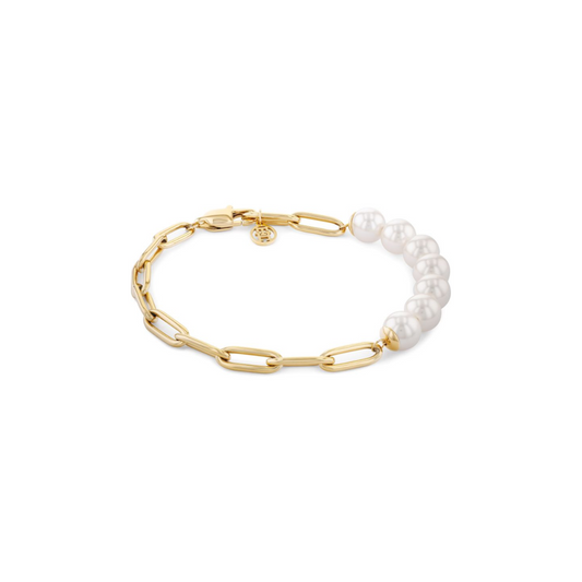 Tommy Hilfiger Bracelet Pearl And Chain Gold Stainless Steel Ref: 2780770