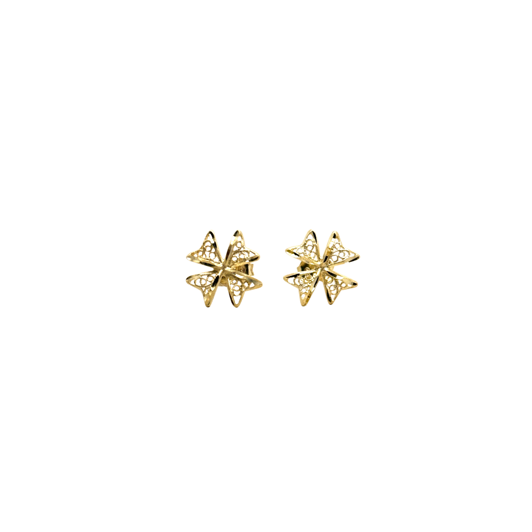 18Kt Filigree Maltese Cross Eearings Ref :WXXE5157-DC