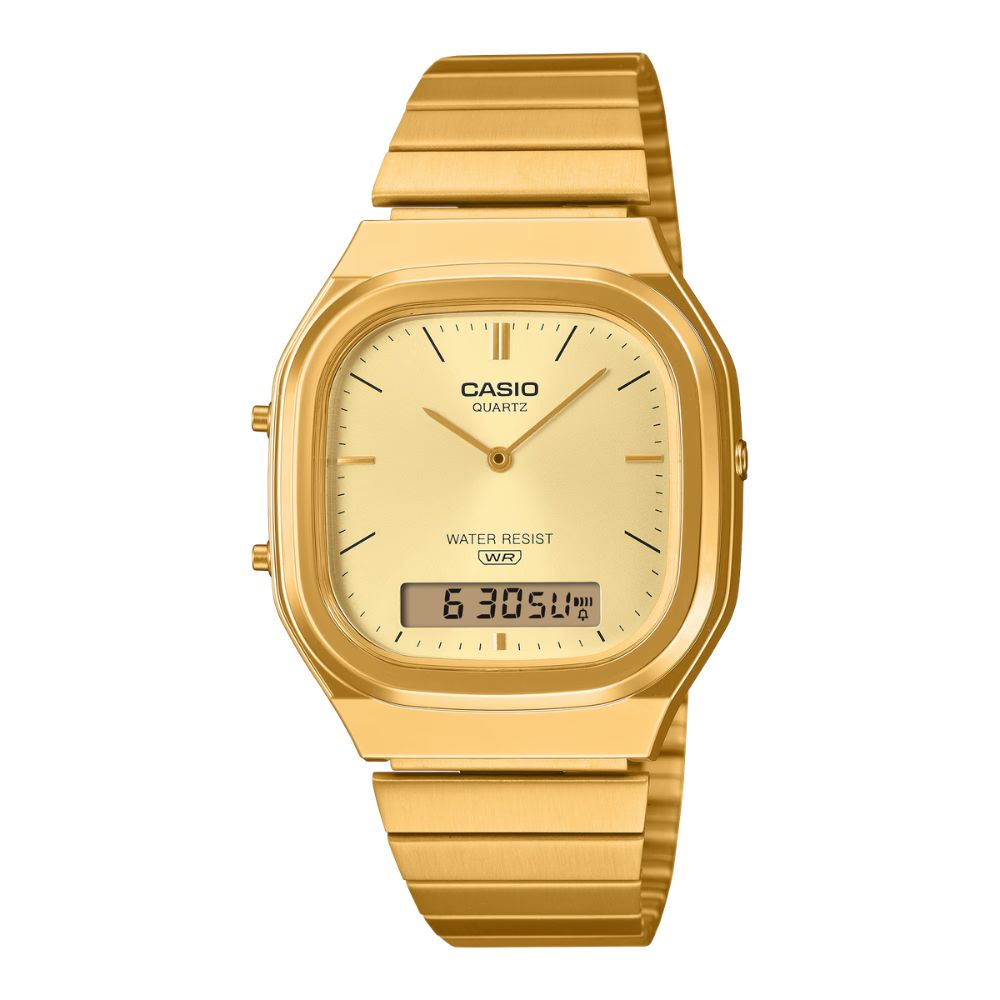 Casio AQ240EG9AEF Retro Gold Analog‑Digital Watch