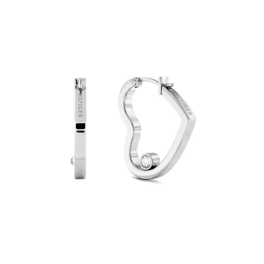 Stainless Steel Heart with Crystal Ear Clutch Earrings Ref: 2780752