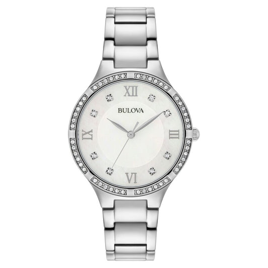Bulova Classic Crystal Women's Stainless Steel Bracelet Watch 96L262