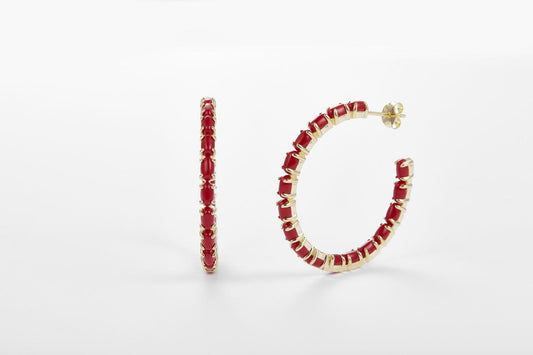 Tennis Pietra Large Earrings - Coral