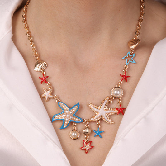 Necklace with Starfish and Shells
