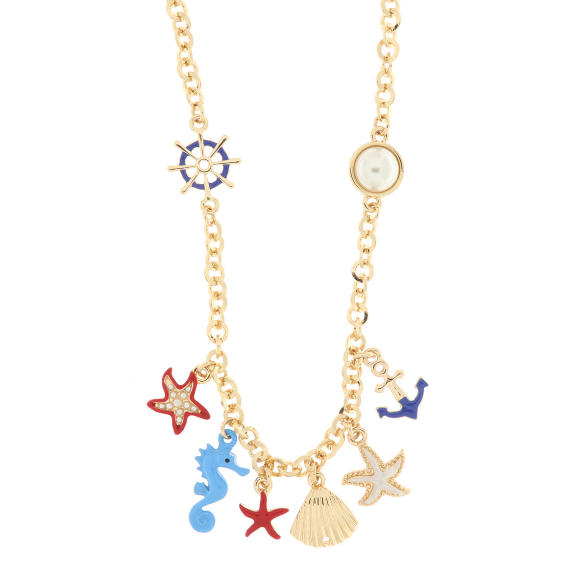 Necklace with Starfish, Shells and Anchor