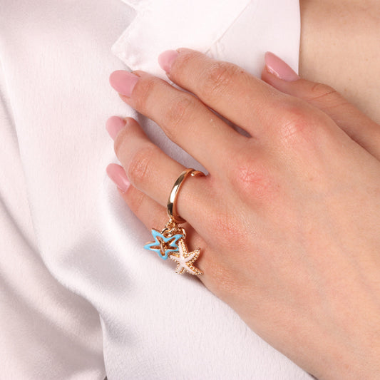 Ring with Starfish and Heart
