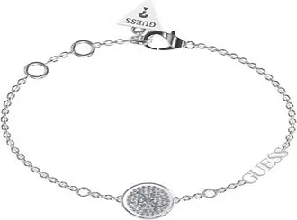 Guess Jewellery Women's Silver/White Large Pave & 4G Coin Bracelet  UBB03125RHL