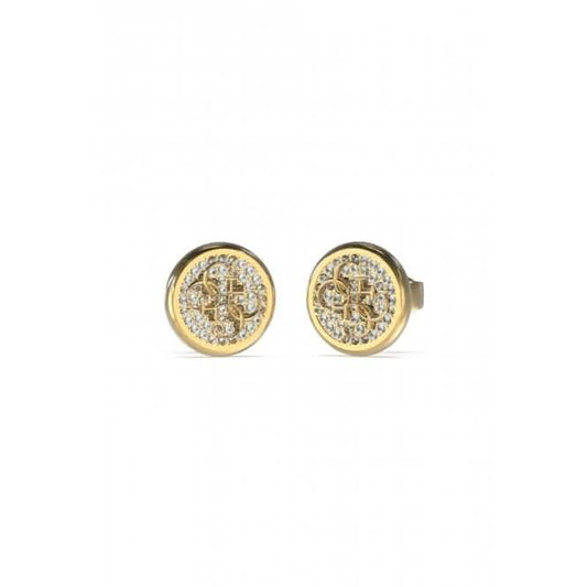 Dreaming Guess 12mm Pave 4G Studs Gold Earrings UBE03129YG