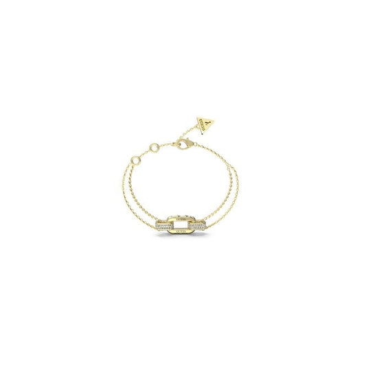 Guess Ladies Gold Plated Stylish Crystal Link Bracelet UBB04581YGS