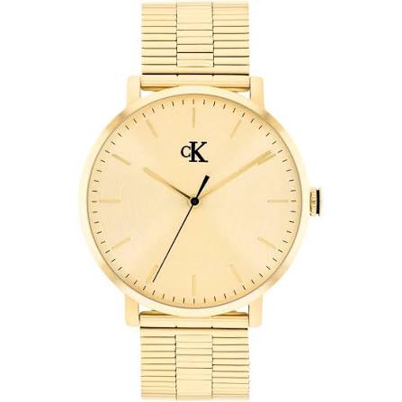 Calvin Klein District / Minimal Gold Dial Unisex Gold-Tone Stainless Steel Watch 25200549
