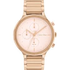 Calvin Klein Multifunction / Rose Gold-Tone Stainless Steel Light Pink Dial Watch 25200241