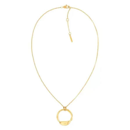 Calvin Klein Organic Loop / Gold-Tone Stainless Steel Pendant Necklace35000526