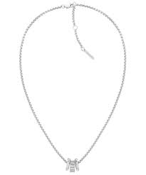 Calvin Klein Ring Charm / Silver-Tone Stainless Steel Pendant Necklace 35000364