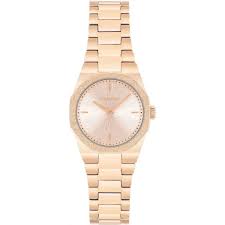 Calvin Klein Textured Bark / Octagonal Cushion Women's Carnation Gold-Tone Stainless Steel Watch 25100143