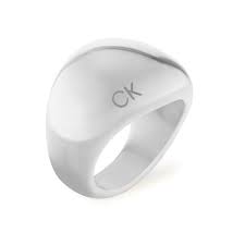 Calvin Klein Sculpted / Silver-Tone Stainless Steel Dome Ring 35000443C