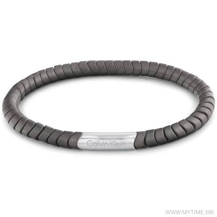 Calvin Klein Tactile Bead / Matte Gunmetal & Silver-Tone Accent Stretch Bracelet 35100051