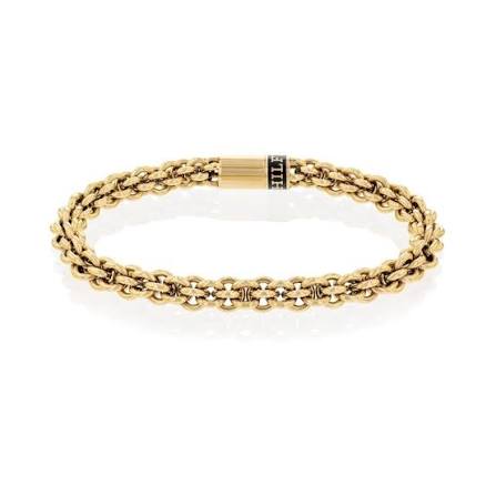 Tommy Hilfiger Gold-Tone Stainless Steel Woven Mesh Chain Men's Bracelet 2790522