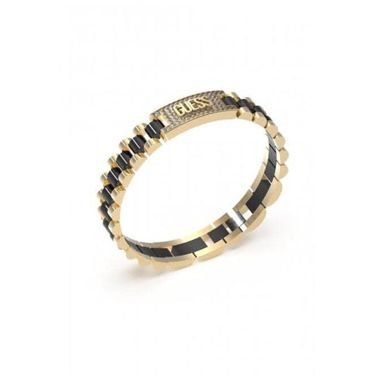 Mens Empire Gold Black Crystal Guess Bracelet UMB03200YGBK