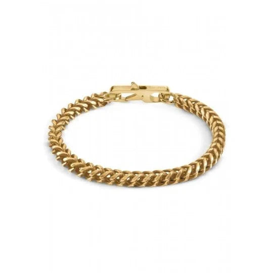 Gold-tone Plated Black Chain Bracelet UMB01338YGL