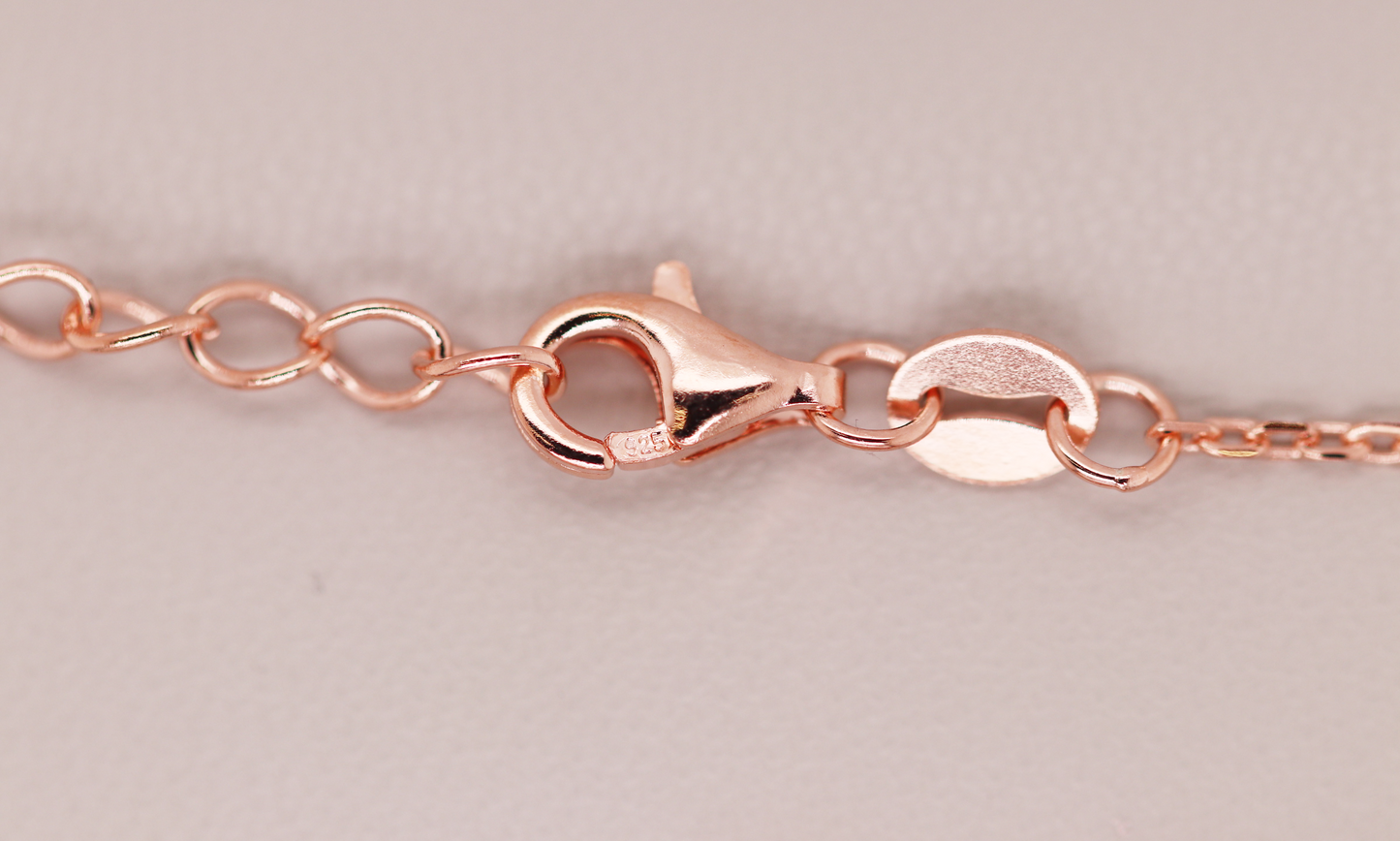 Rose Gold and White Maltese Cross Bracelet Ref: MT01B-WHITE-RG