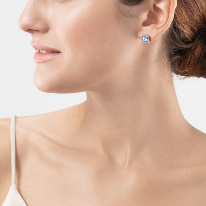 Brilliant Square big earrings silver light blue Ref: 0500-21-0741