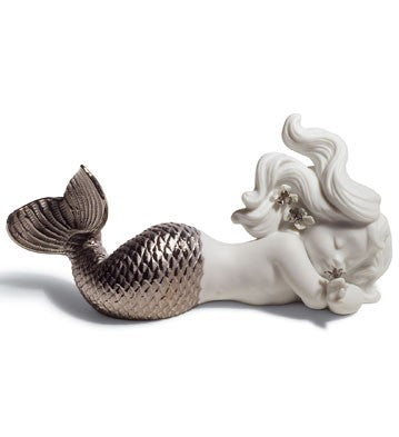 Day Dreaming at Sea Mermaid Figurine. Silver Lustre (1008546)