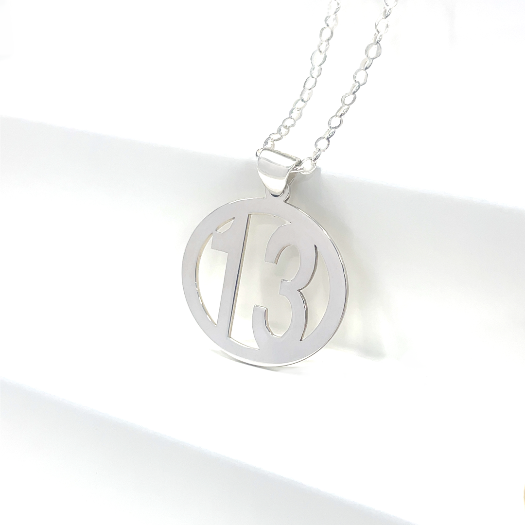 Silver 925 Number Framed Necklace