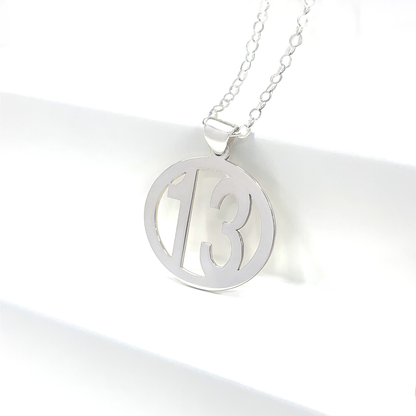 Silver 925 Number Framed Necklace