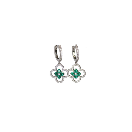 Fortuna Earrings with Green Crystals