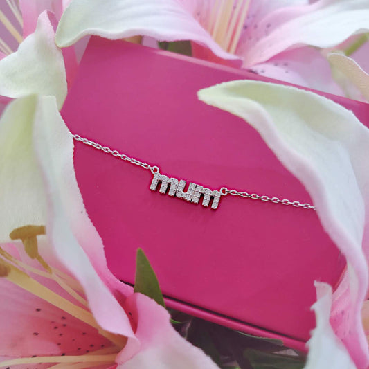 Silver 925 MUM Necklace with Zircons