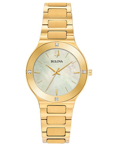 Bulova Millennia Women's Gold Champagne Mother-of-Pearl Dial Watch 97R102