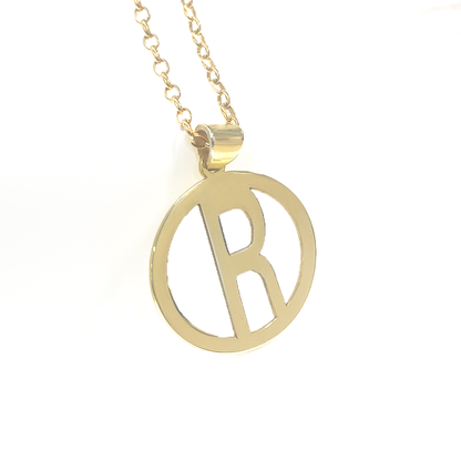 Silver 925 Initial Framed Necklace