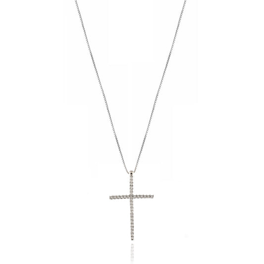 Cross Necklace in Gold and Zircons - 766769