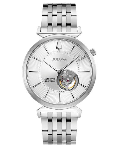 Bulova Regatta Men's Silver White Dial Stainless Steel Heritage Watch 96A235