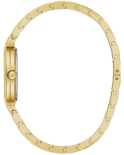 Bulova Rhapsody Women's Gold White Dial Diamond Watch 97P144
