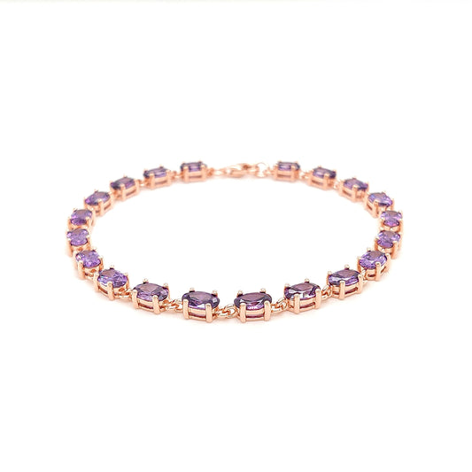 Sterling Jewellers' Ovale Viola Tennis Bracelet in Rose Gold Plating with Violet Stones from the new Ovale Collection