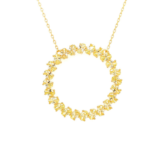 Sterling Jewellers' Ovale Giallo Sole Sun Round Necklace in Yellow Gold Plating with Yellow Stones from the new Ovale Collection