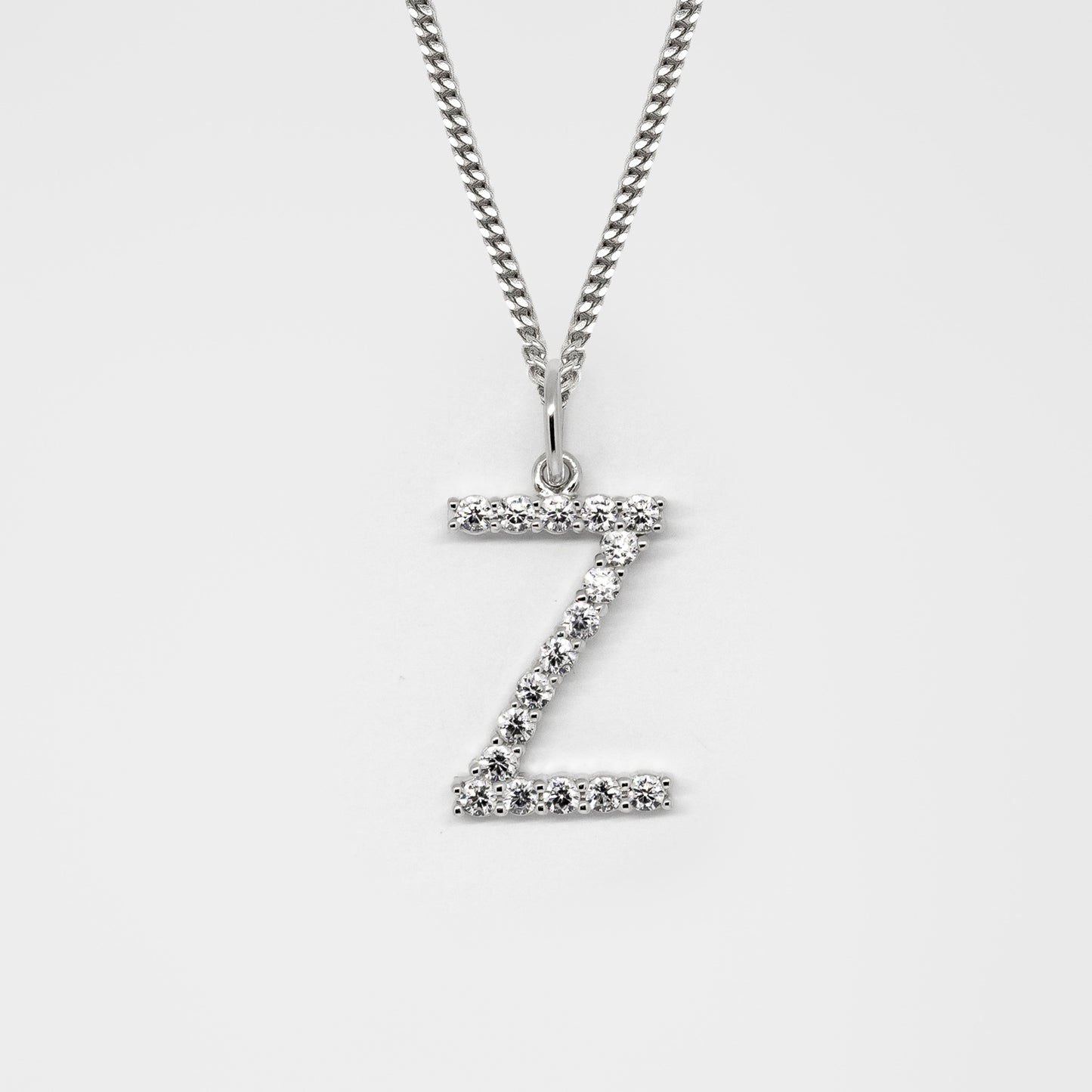 Silver 925 Initial Necklace - Z