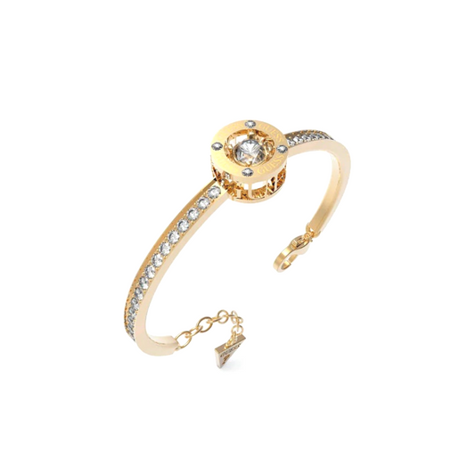 Guess Solitaire Gold-Tone Crystal Bangle UBB01460YGL