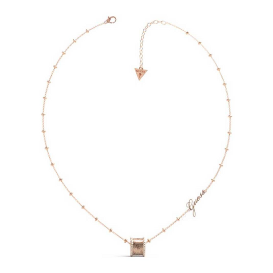 Ladies Guess Round Harmony Crystal Sides Band Necklace UBN01153RG