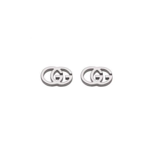 Gucci GG Running 18ct White Gold Logo Earrings Ref : YBD09407400100U