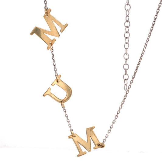 Sideways Mum Two Tone Necklace